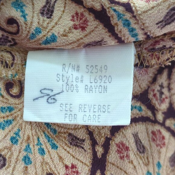 Laundry by Shelli Segal Vintage Maxi Dress Mandala print Lace up back Size 14 - Picture 16 of 16